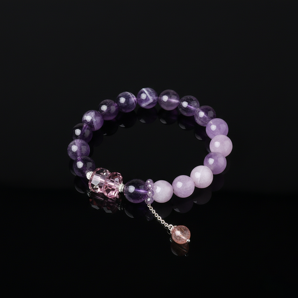 The 'Nine Violet Flames of Fortune' Amethyst Bracelet