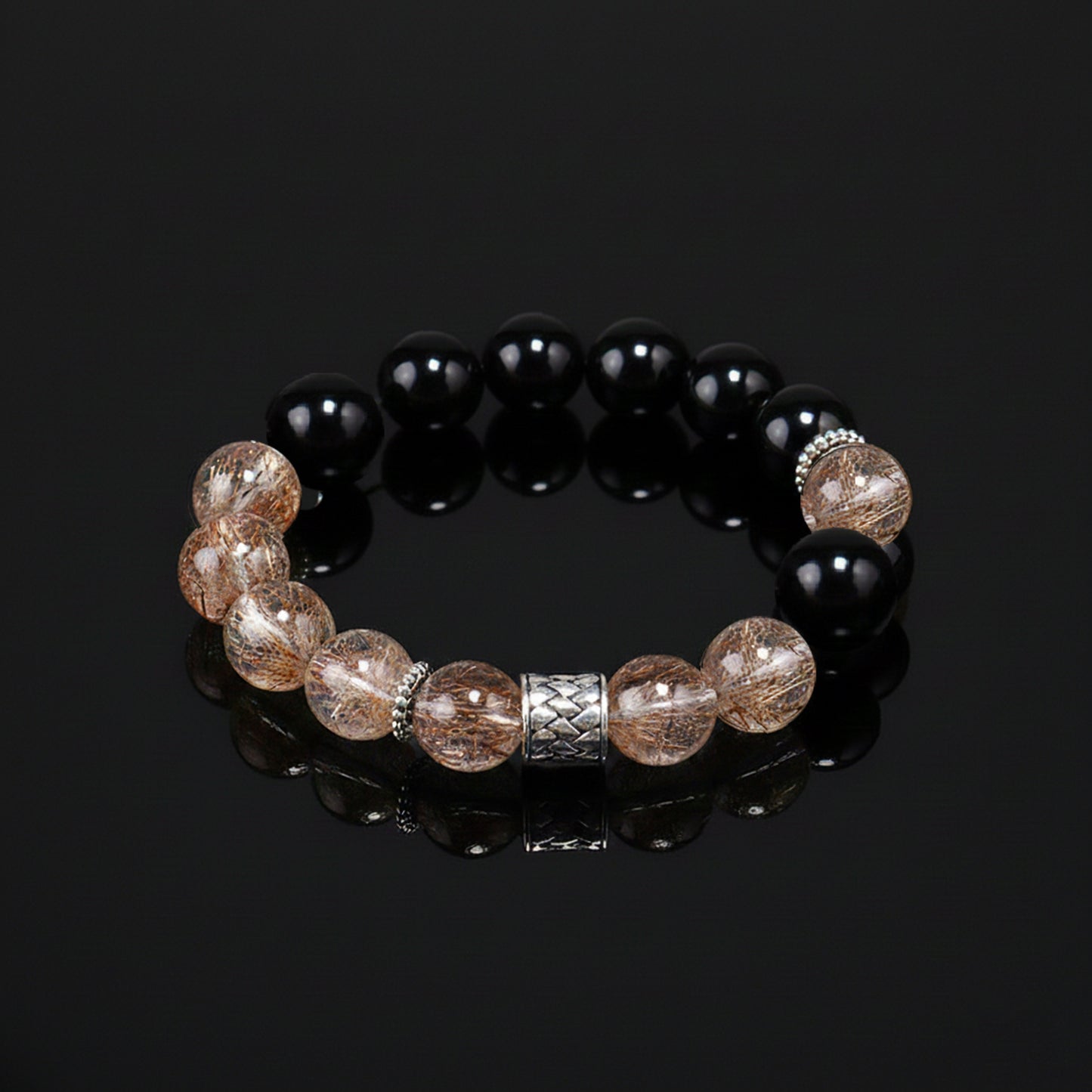 The Black Gold Super Seven & Obsidian Shield Bracelet