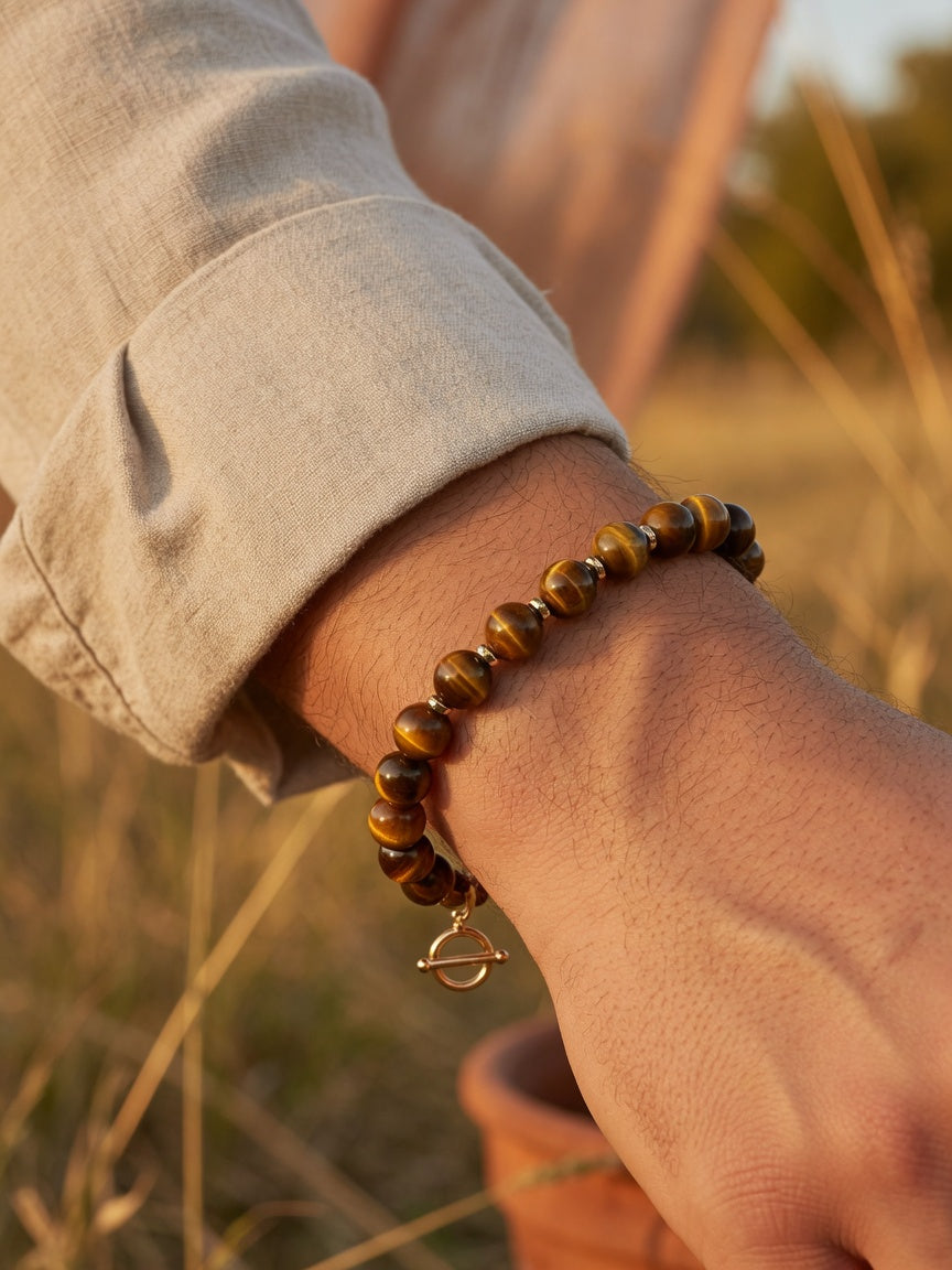 The Wealth Tiger's Eye Bracelet - men's model