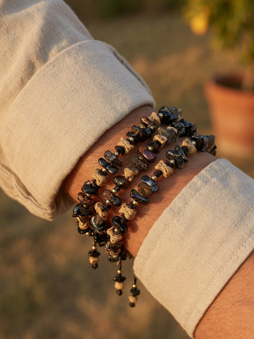 The Raw Super Seven Cascade Bracelet - men's model