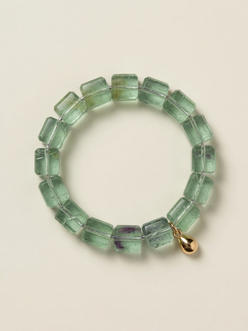 The Green Fluorite Cube Bracelet - front