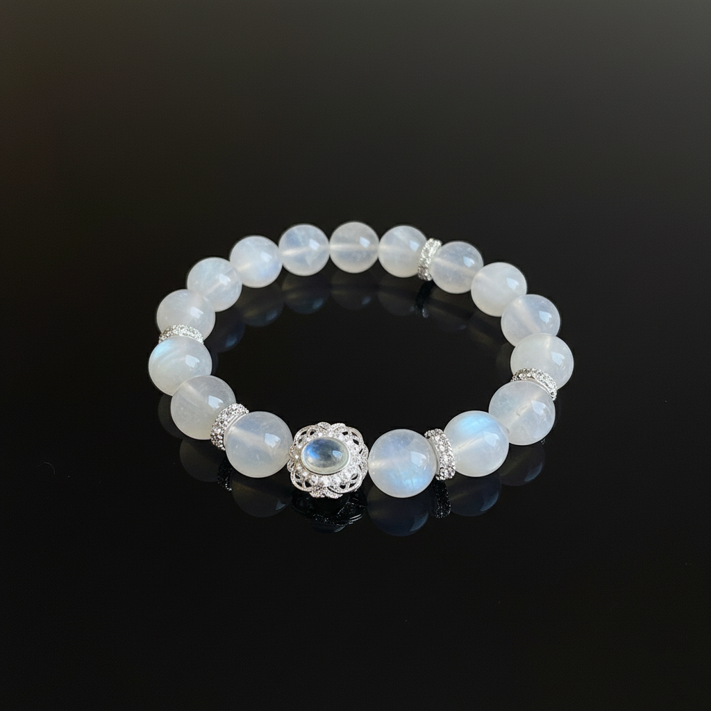 The Sri Lankan Blue Flash Moonstone Bracelet