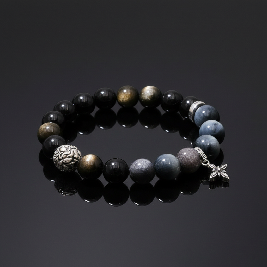 The Obsidian & Agate Allegiance Bracelet