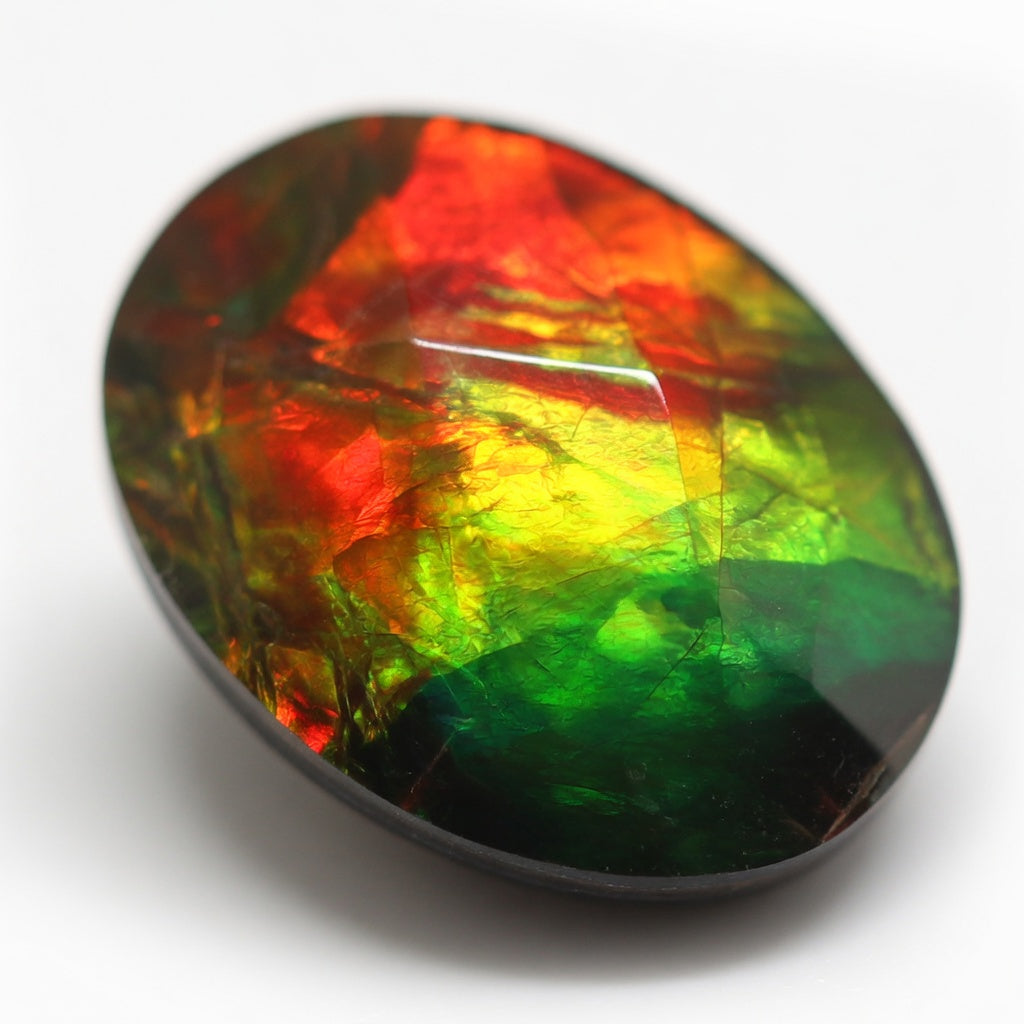 Ammolite Two-Color Oval Cabochon 13x18mm - detail