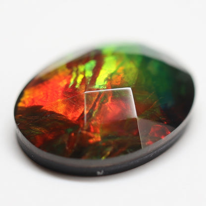 Ammolite Two-Color Oval Cabochon 13x18mm - detail angle