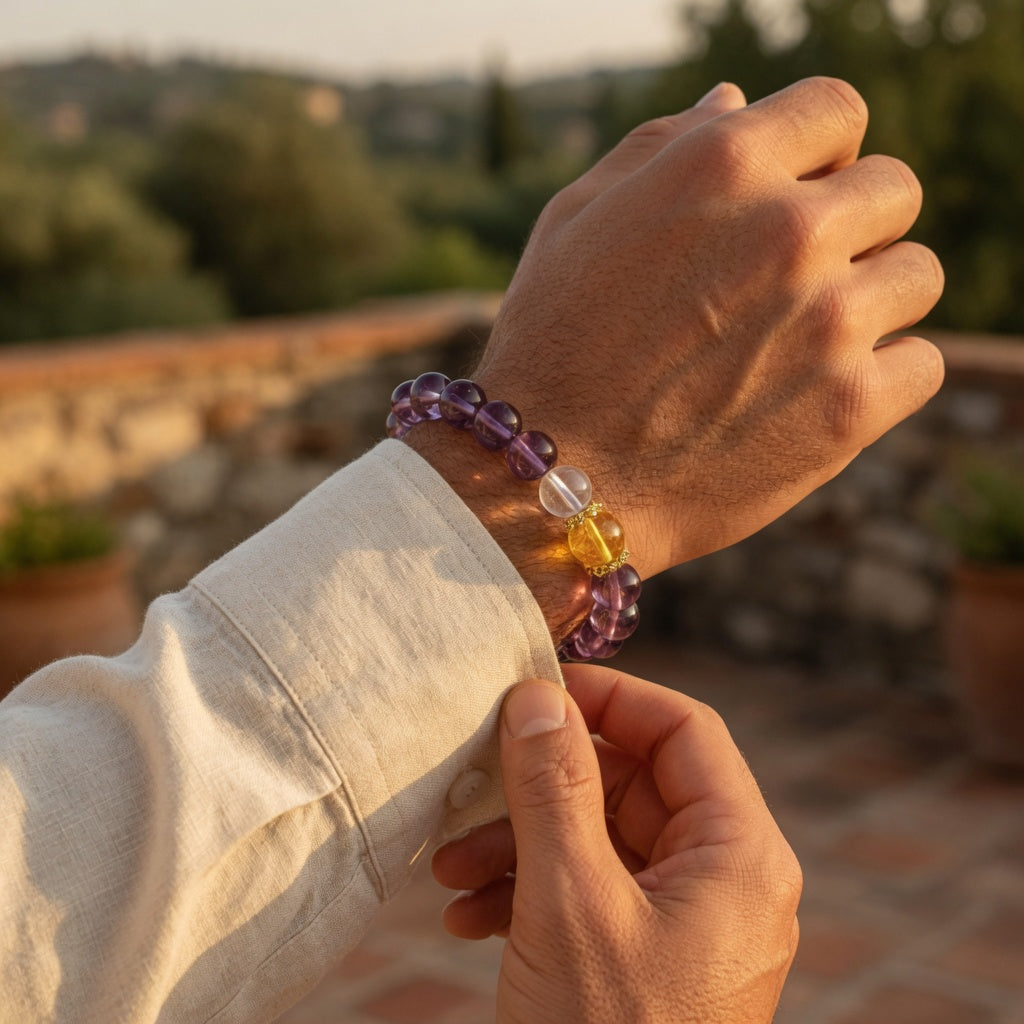 The Nine Flames Amethyst Bracelet - worn by him
