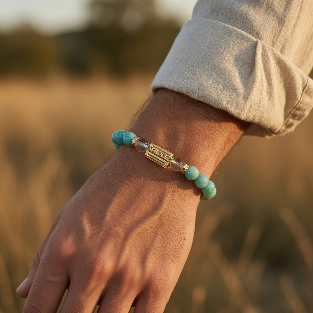The Amazonite Calm Bracelet - worn by him