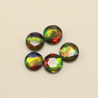 Ammolite Two-Color Round Cabochon 20mm - front view