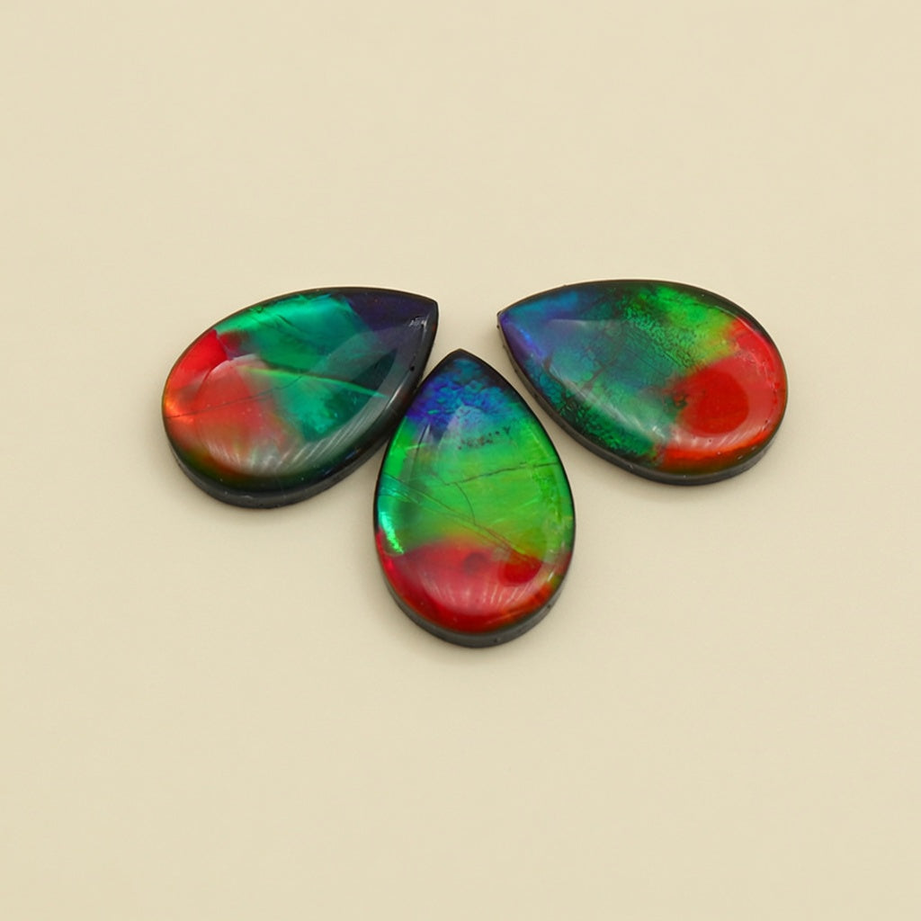 Ammolite Premium Oval Cabochon 2ct 8x12mm - front view