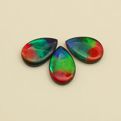 Ammolite Premium Oval Cabochon 2ct 8x12mm - front view