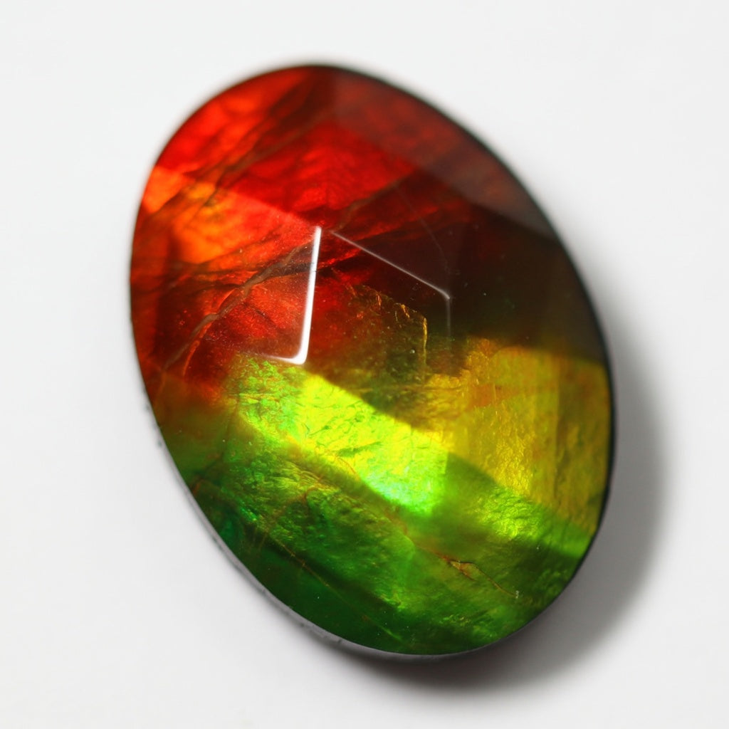 Ammolite Two-Color Oval Cabochon 10x14mm - detail