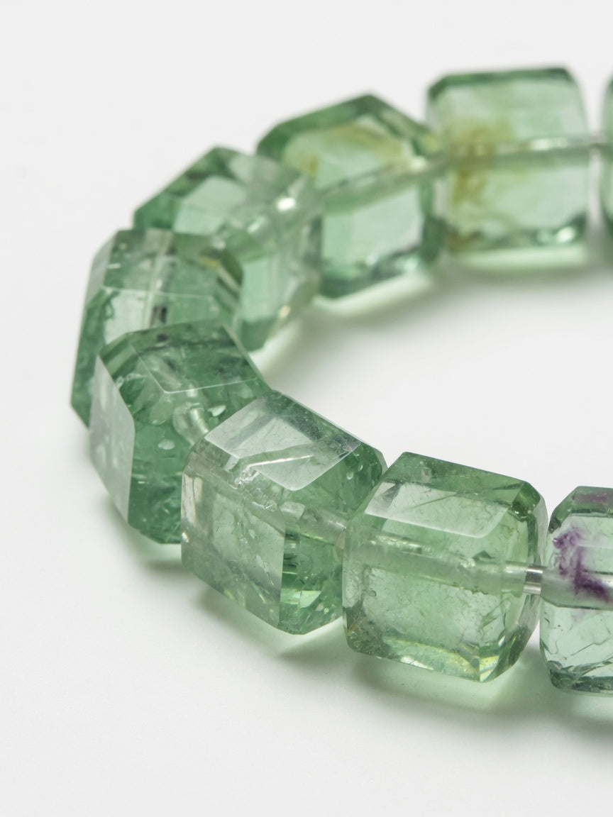 The Green Fluorite Cube Bracelet - close-up