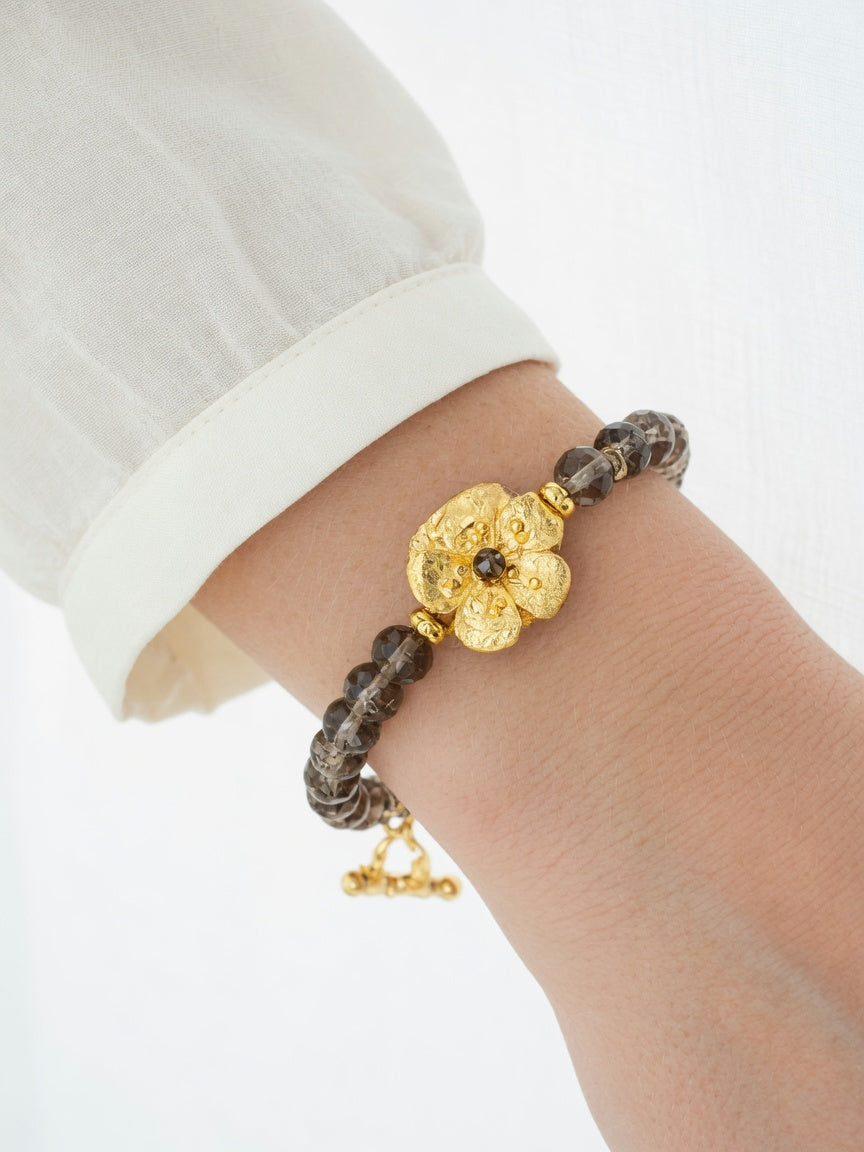 The Smoky Gold Blossom Bracelet - women's model
