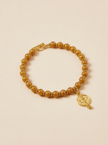 The Golden Fortune Stone Bracelet - front