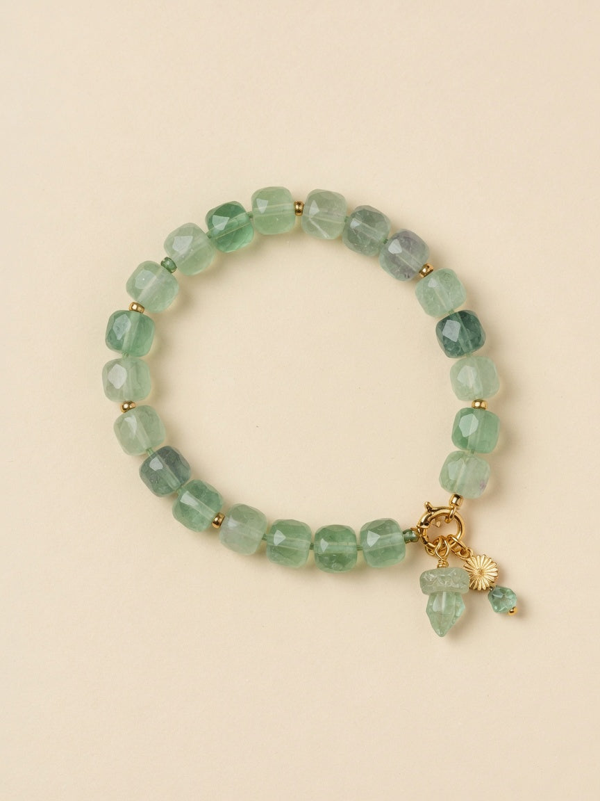 The Green Fluorite Cube Bracelet - front