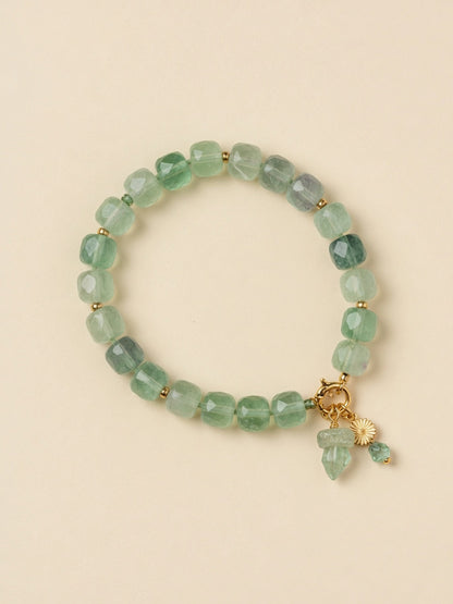 The Green Fluorite Cube Bracelet - front