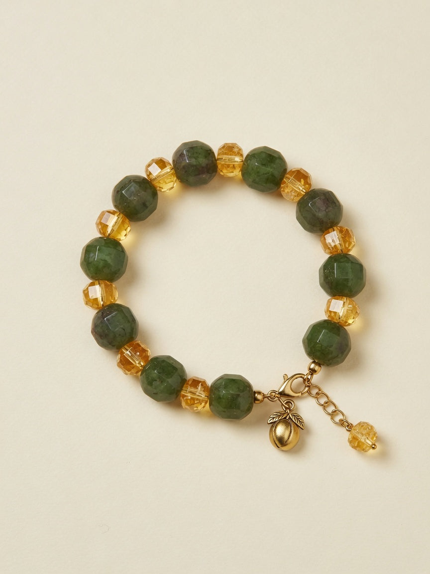 The Plum Jade & Citrine Bracelet - front