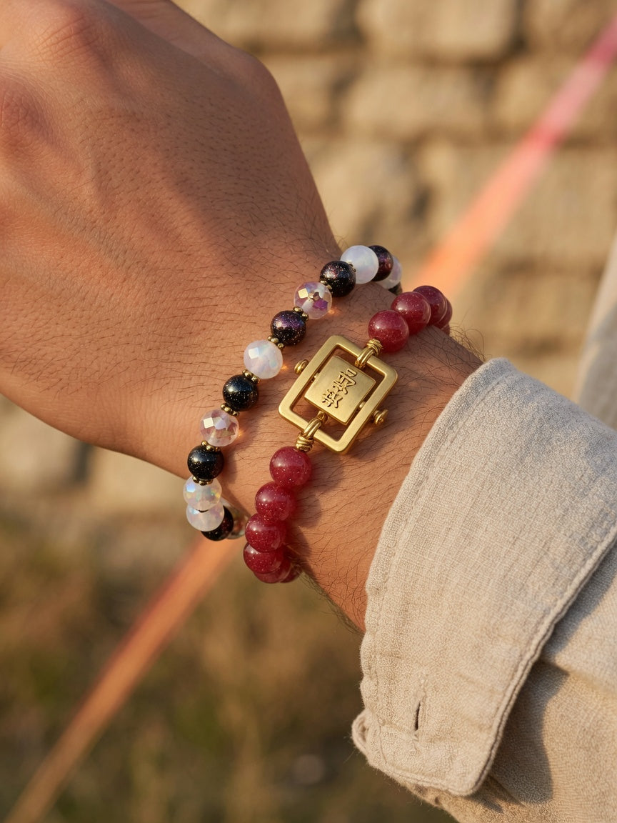The Peace Buckle Multi-Treasure Bracelet - men's model