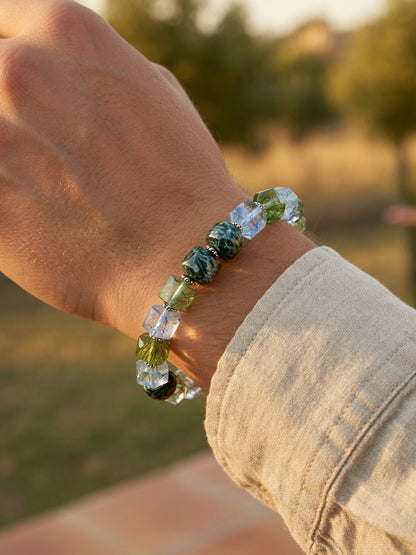 The Emerald Abundance Bracelet - men's model