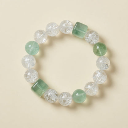 The Green Fluorite Cube Bracelet, one of two pieces in the Wood Element Pair