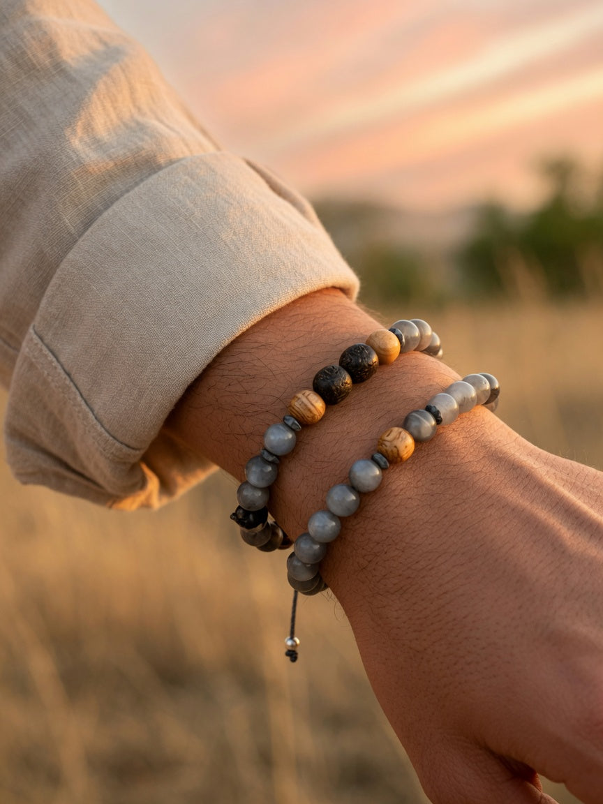 The Moonlit Agarwood Bracelet - men's model
