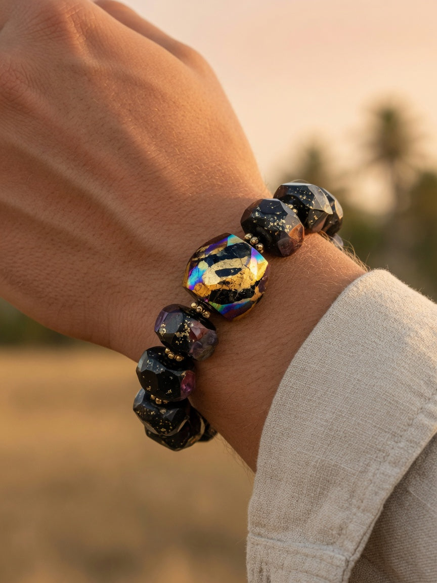 The Black Gold Overlord Bracelet - men's model