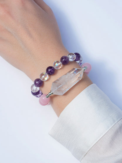 The Amethyst Dual-Point Fortune Bracelet - women's model