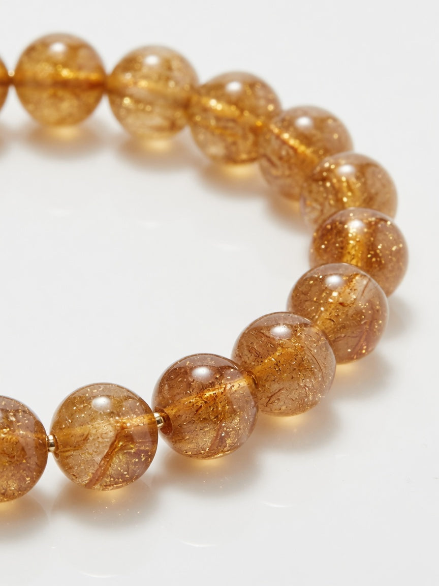 The Golden Fortune Stone Bracelet - close-up