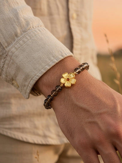 The Smoky Gold Blossom Bracelet - men's model