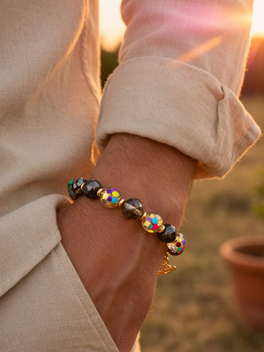The New-Chinese Gold Foil Bracelet - men's model