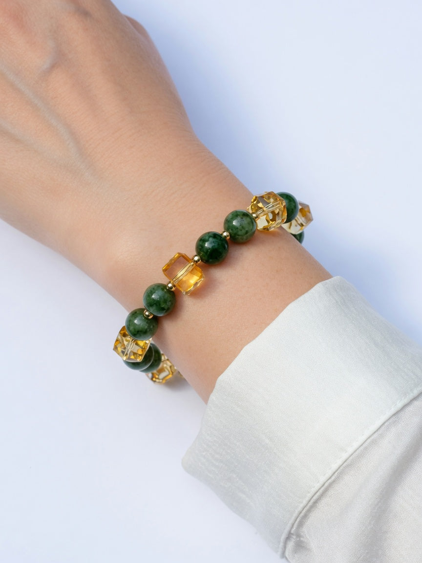 The Plum Jade & Citrine Bracelet - women's model