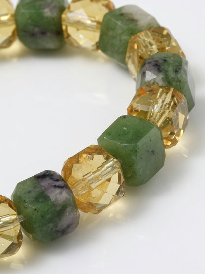The Plum Jade & Citrine Bracelet - close-up