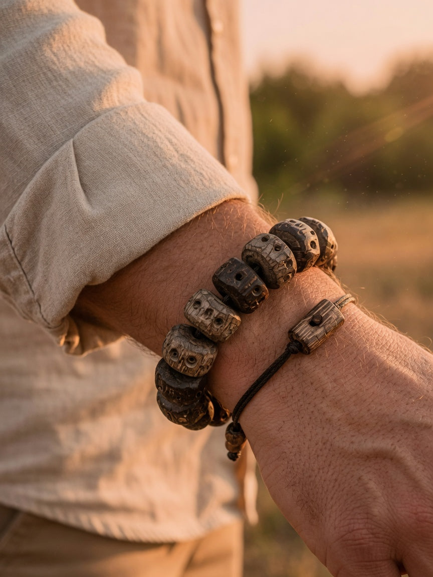 The Aged Coconut Wenwan Bracelet - men's model