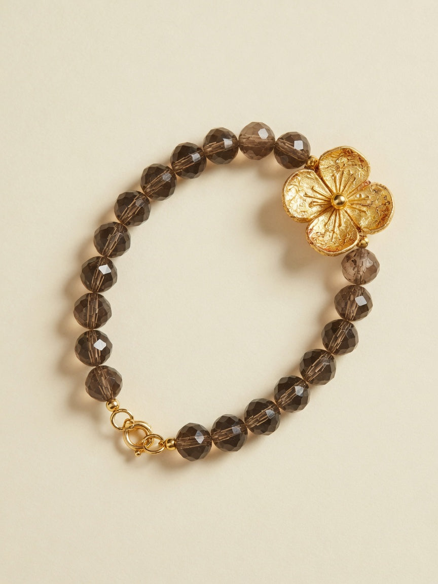 The Smoky Gold Blossom Bracelet - front